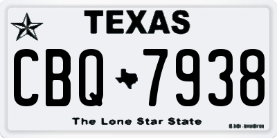 TX license plate CBQ7938