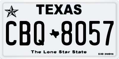 TX license plate CBQ8057