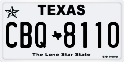TX license plate CBQ8110