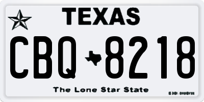 TX license plate CBQ8218