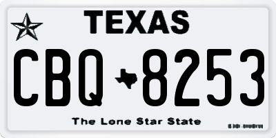 TX license plate CBQ8253