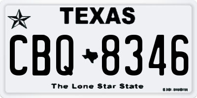 TX license plate CBQ8346