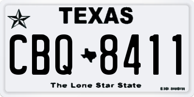 TX license plate CBQ8411