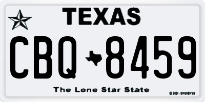 TX license plate CBQ8459