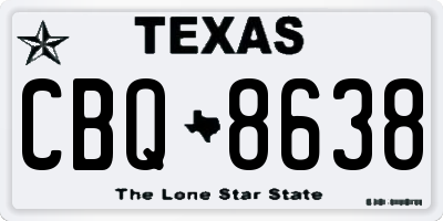 TX license plate CBQ8638