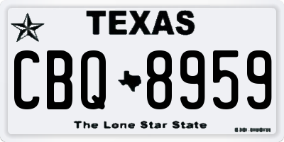 TX license plate CBQ8959