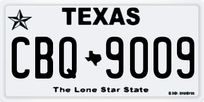 TX license plate CBQ9009