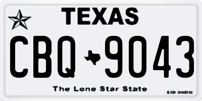 TX license plate CBQ9043