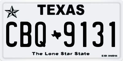 TX license plate CBQ9131