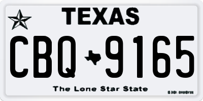 TX license plate CBQ9165