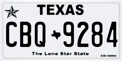 TX license plate CBQ9284