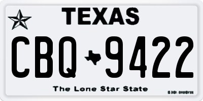 TX license plate CBQ9422