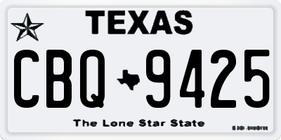 TX license plate CBQ9425