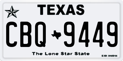 TX license plate CBQ9449