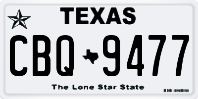 TX license plate CBQ9477