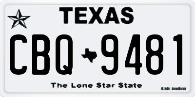 TX license plate CBQ9481