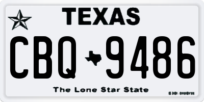 TX license plate CBQ9486