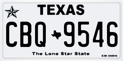 TX license plate CBQ9546