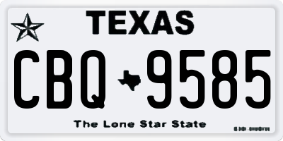 TX license plate CBQ9585