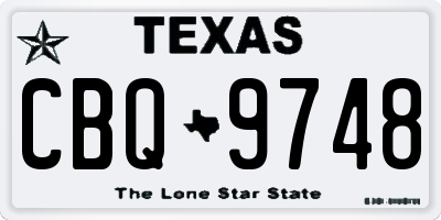 TX license plate CBQ9748
