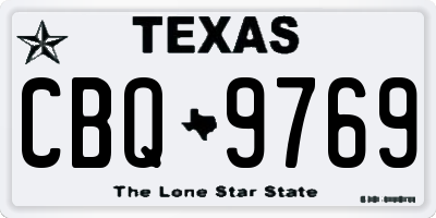 TX license plate CBQ9769