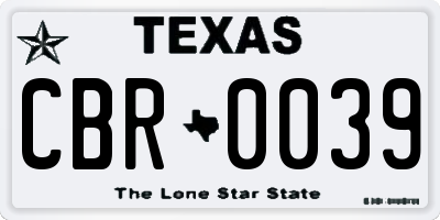 TX license plate CBR0039