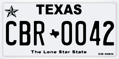 TX license plate CBR0042