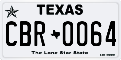 TX license plate CBR0064