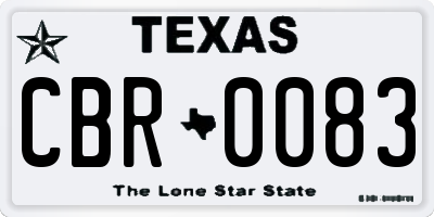 TX license plate CBR0083