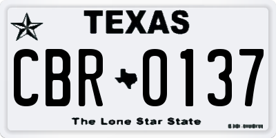 TX license plate CBR0137