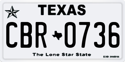 TX license plate CBR0736