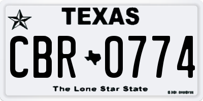 TX license plate CBR0774