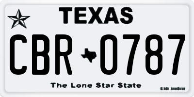 TX license plate CBR0787