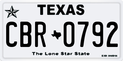 TX license plate CBR0792