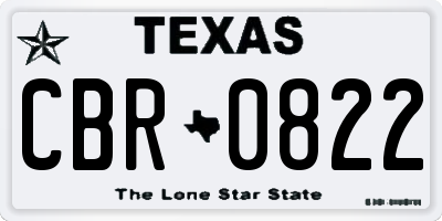 TX license plate CBR0822