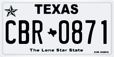 TX license plate CBR0871