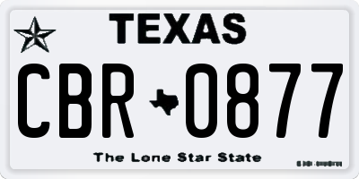 TX license plate CBR0877