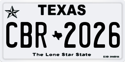TX license plate CBR2026