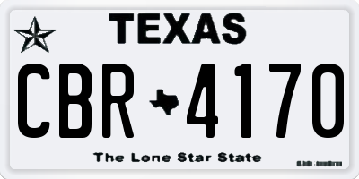 TX license plate CBR4170