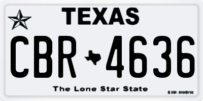 TX license plate CBR4636