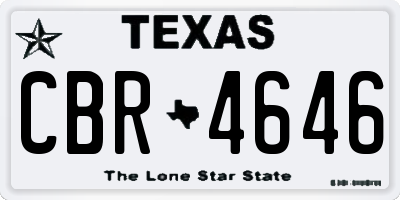 TX license plate CBR4646