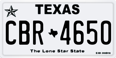 TX license plate CBR4650