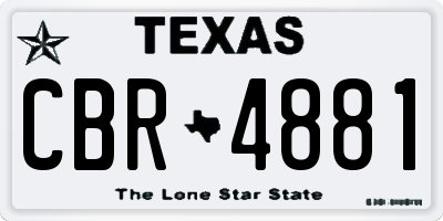 TX license plate CBR4881