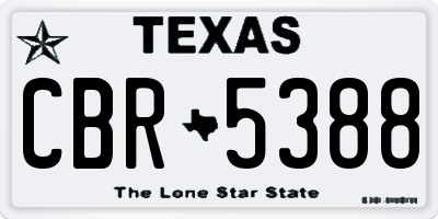 TX license plate CBR5388