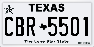 TX license plate CBR5501