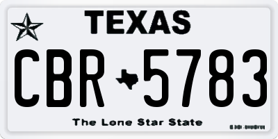 TX license plate CBR5783