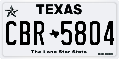 TX license plate CBR5804