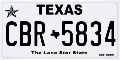 TX license plate CBR5834