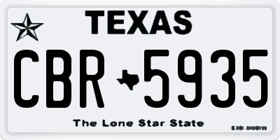 TX license plate CBR5935
