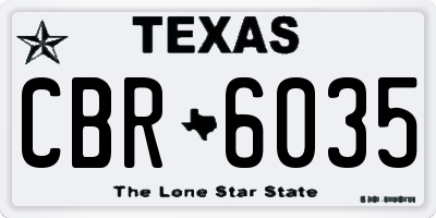TX license plate CBR6035